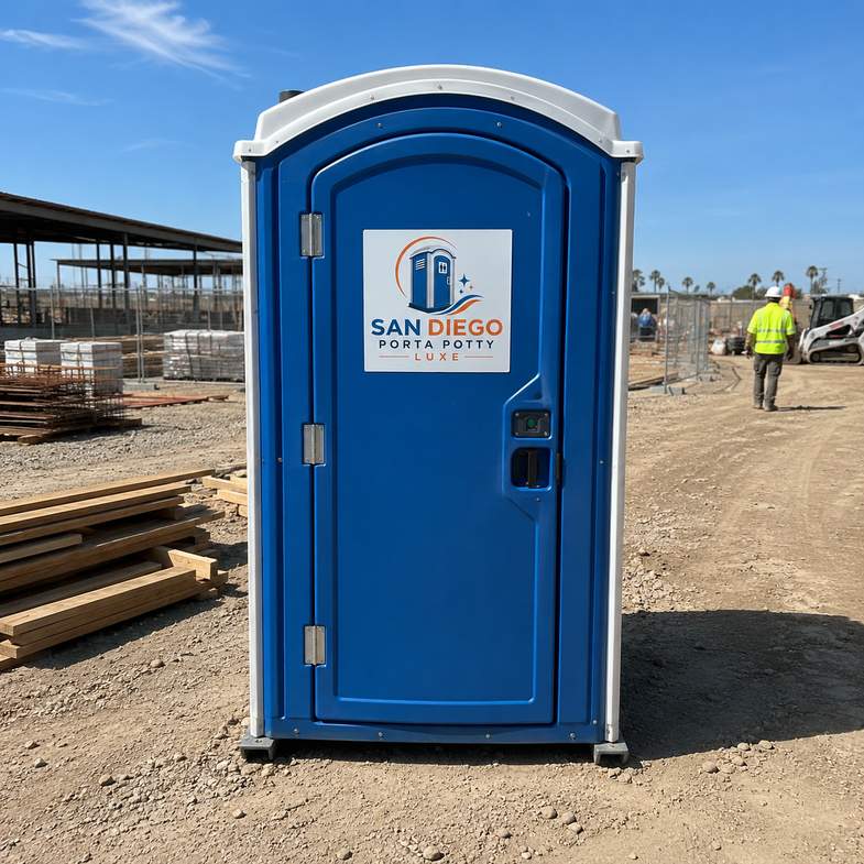 San Diego Porta Potty Luxe units on a job site