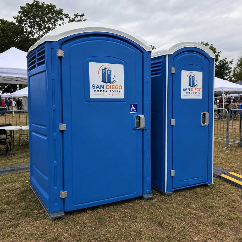 San Diego Porta Potty Luxe restrooms set up at an event